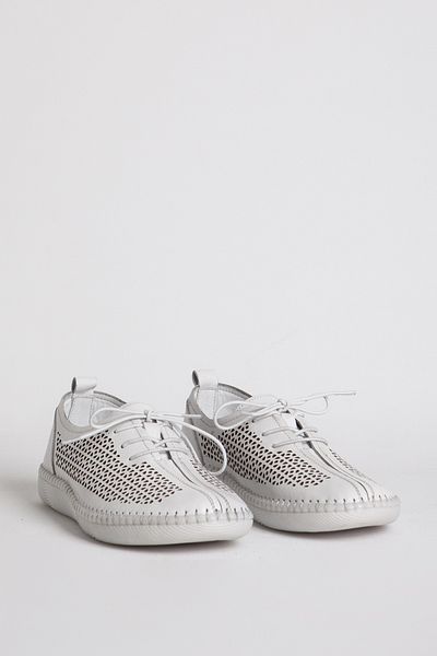 Dericlub Pantofi de damă respirabili cu talpă flexibilă albă - piele naturală BR 04034
