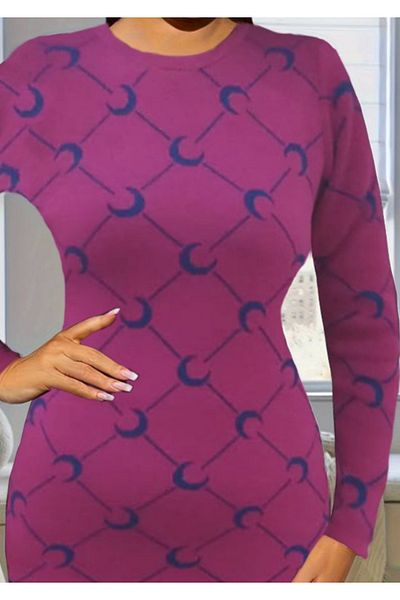 Kokosh moda Γυναικείο Πλεκτό Μίνι Φόρεμα με μακρυμάνικο λαιμόκοψη