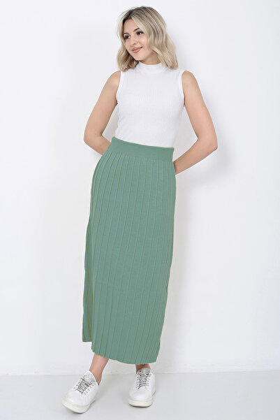 LUGMO Mint Green Oversize Women's Knitwear Skirt