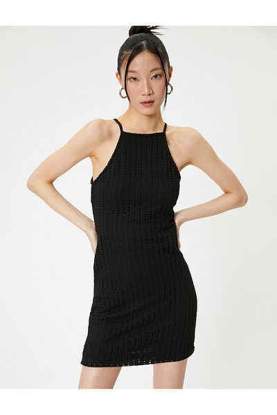 Koton Μίνι μολύβι φόρεμα Halter Neck Slim Fit