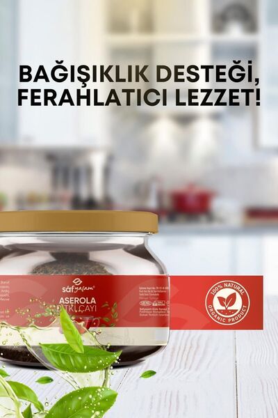 Safyaşam Bitki Çayı Aserola,Mate,Kuşburnu,Keten Tohumu,Biberiye İçeren Detox Çayı Net 150gr