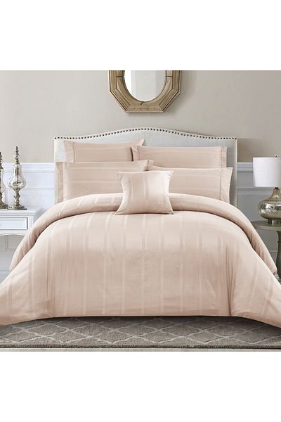 Donetella 8-Piece 300 TC Cotton Solid King Comforter Set 240x260 cm