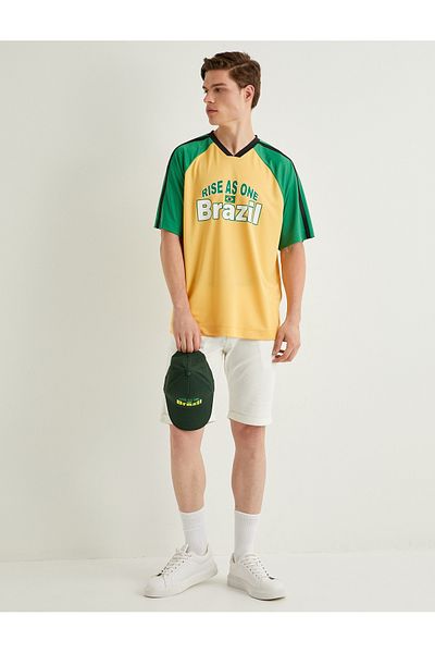 Koton Slogan Printed Oversize Short Sleeve T-Shirt