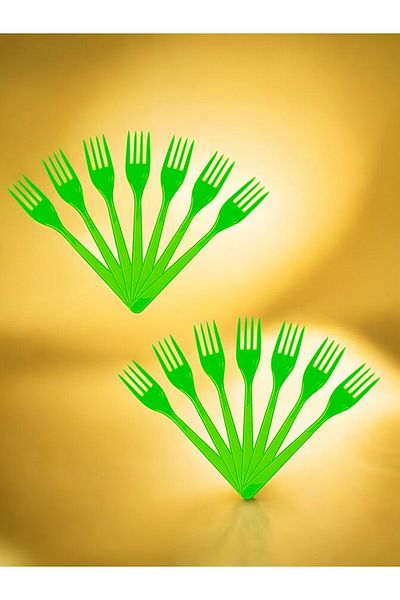 VibeHome 100Pcs Green Forks - for Birthday Party and Fun Events