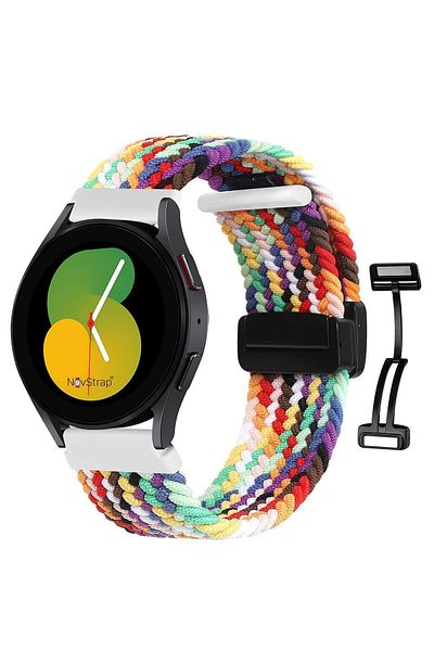 NovStrap Samsung Galaxy Watch 7 Fe 6 5 Pro - حبل مرن متوافق مع مشبك مغناطيسي