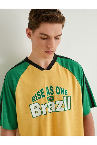 Koton Slogan Printed Oversize Short Sleeve T-Shirt