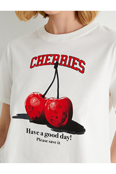 Koton X Tuba Unsual - Tričko s krátkým rukávem s třešňovým potiskem