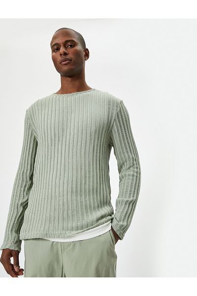 Koton Viscose Blend Long Sleeve Crew Neck Sweater