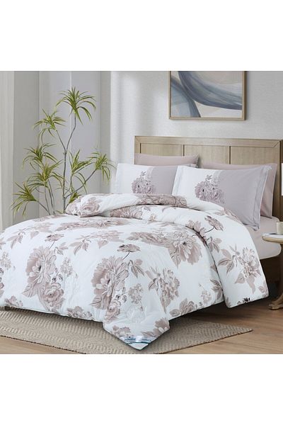 Donetella Printed Bedding Comforter Set, 4 Pcs Queen Size Fits 180x240 Cms