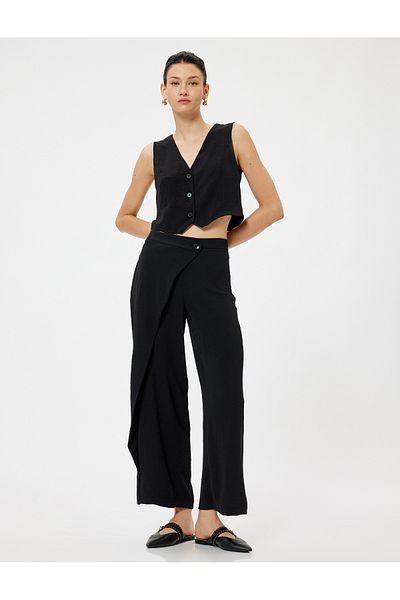 Koton Double-breasted Wide Leg Trousers in Aerobin Fabric