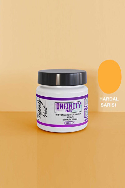 Infinity Paint 1021 Hardal Sarısı Tüm Yüzeylere Uygulanabilir Su Bazlı Yeni Nesil Dönüşüm Boyası