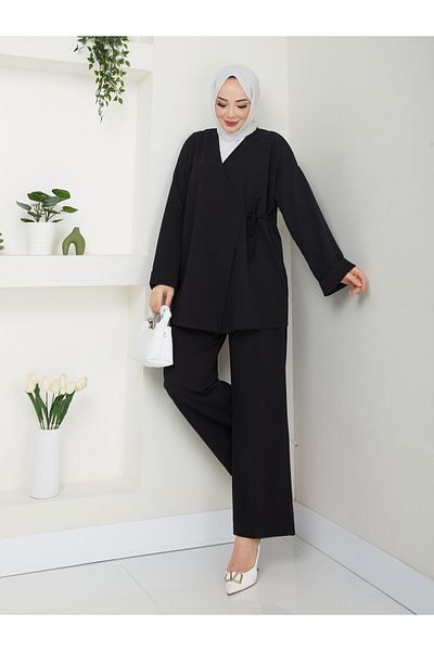 MODA MAÇKA PARK Scuba Crep Kimono Double Suit