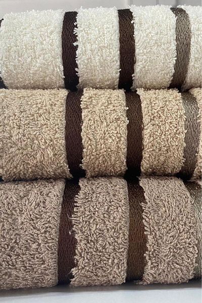 Çeyiz Diyarı Σετ πετσετών χεριών και προσώπου Karbeyaz Jacquard 3 τεμαχίων