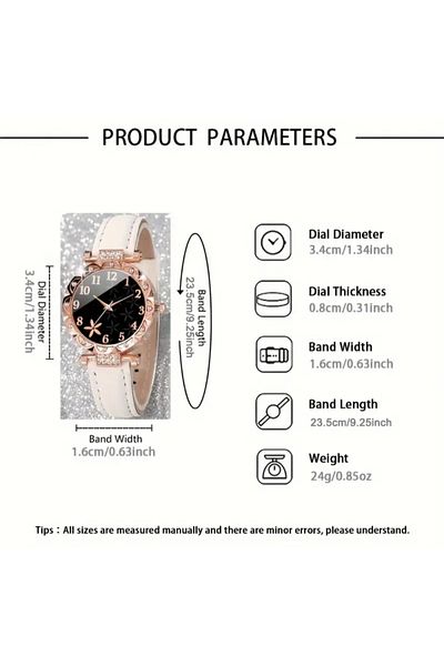 stainless steell Stylish Artificial Leather Strapwhite Color Starfish Model Bracelet Wrist Watch