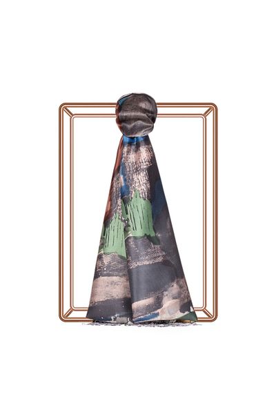 ipekevi Silver Silk House Silk Shawl 7187