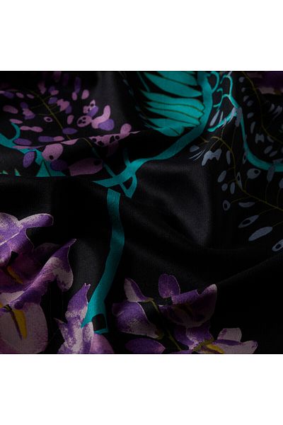 ipekevi Black Silk House Silk Shawl 8003