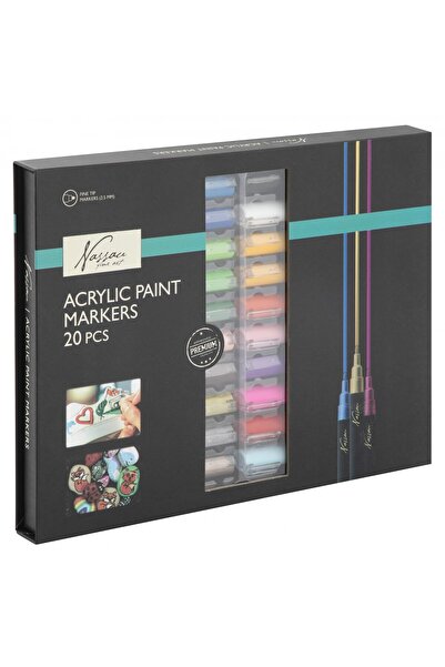 Bebeluc Set 20 markere acrilice, Fine Art, Nassau