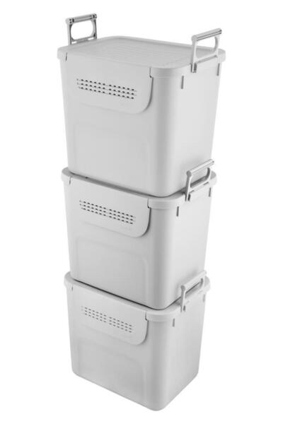 Geseus Motek Mybox 3x30 Litre Kulplu Çok Amaçlı Organizer Saklama Kutusu-MT-35