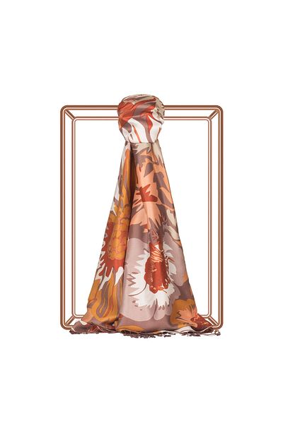ipekevi Coffee Silk Shawl 6111