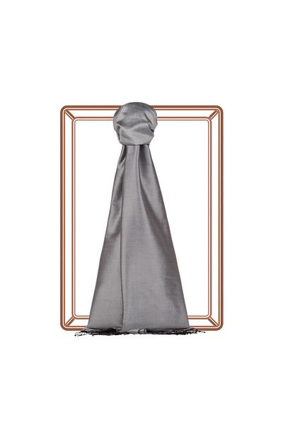 ipekevi Silver Plain Silk Shawl