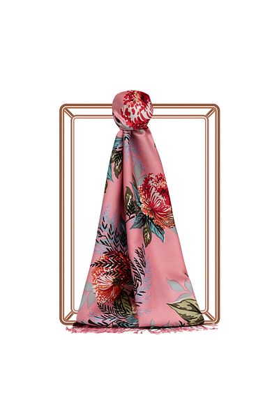 ipekevi Misty Pink Silk Shawl 5205