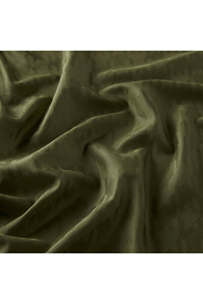 ipekevi Green Houndstooth Patterned Cotton Silk Shawl 6606