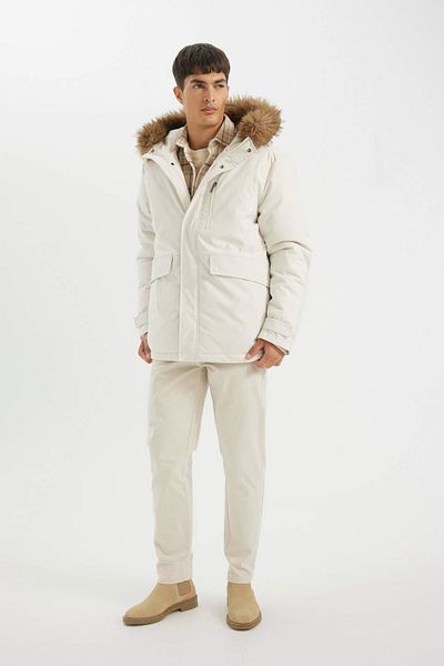 DeFacto Ecru Men's Sheepskin Coat