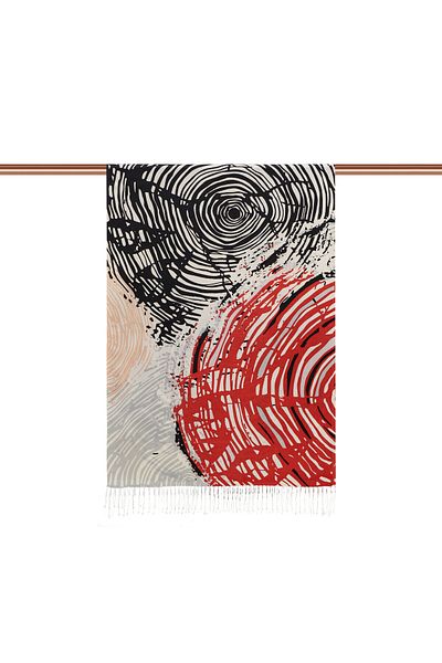 ipekevi Colorful Zebra Patterned Silk Shawl Model 01