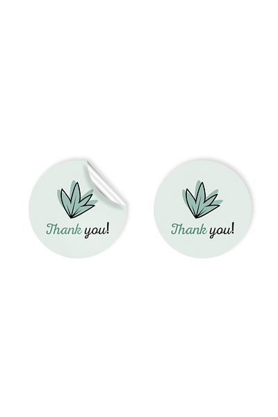 anka design 48 Pieces of Art Stickers - Packaging and Shipping Labels (4X4Cm) - Thank You - 03