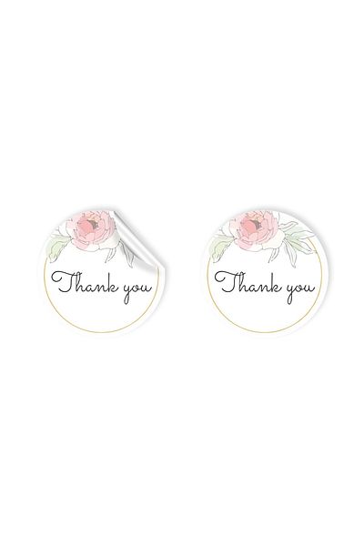 anka design 48 Pieces of Art Stickers - Packaging and Shipping Labels (4X4Cm) - Thank You - 01