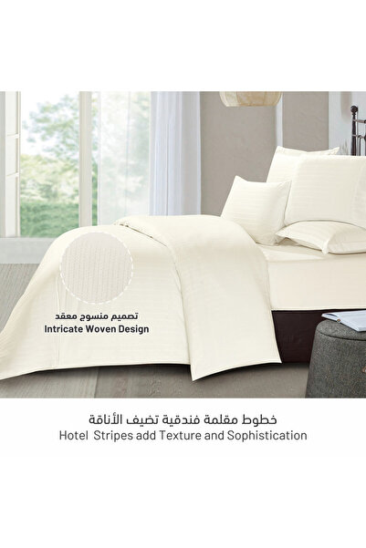 Donetella Variegated Stripes Bedding Comforter Set, 7 Pcs King Size Removable Cover Fits 240x260 Cms