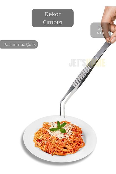 Jet's Home Stainless Oblique Tip Shepherd Tweezers - Steel Presentation, Tongs 25 cm