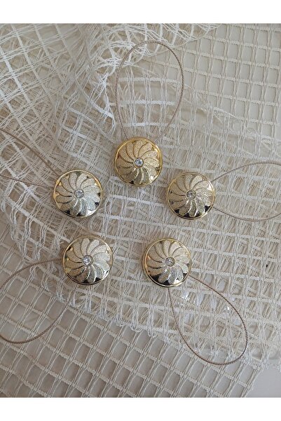 venedik home Cataramă magnetică pentru perdea Culoare aurie-5 bucăți de fixar...