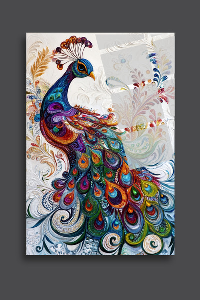 HMDS CONCEPT Pictură din sticlă Păun 133