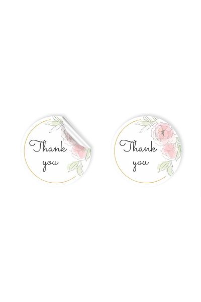 anka design 48 Pieces of Art Stickers - Packaging and Shipping Labels (4X4Cm) - Thank You - 03