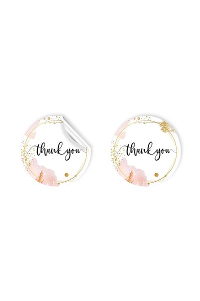 anka design 48 Pieces of Coated Sticker - Packaging and Shipping Label (4X4Cm) - Thank You