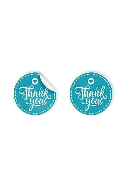 anka design 48 Pieces of Art Stickers - Packaging and Shipping Labels (4X4Cm) - Thank You - 03