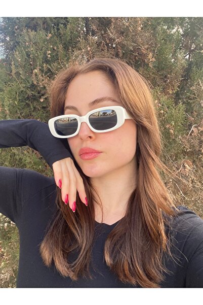 LUNOX Geometric White Polarized Women's Sunglasses (100% Uv Protection)