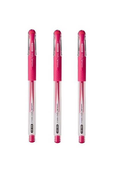 UNİ-BALL Uniball Signo Needle - 0.38 Needle Tip, Pink Gel Pen, Baby Three Pieces