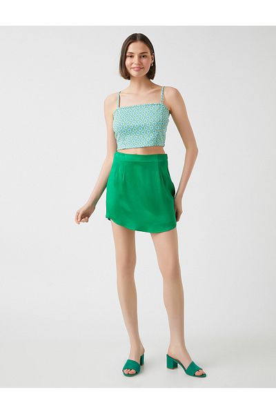 Koton Floral Crop Athlete vékony pánt U nyak