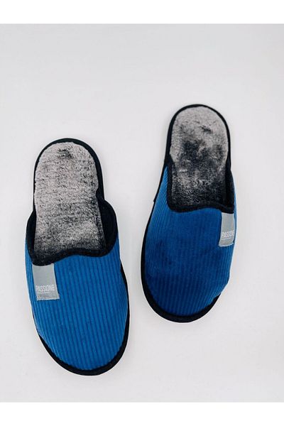 STOCON Papuci de casă pufosi, fără sunet, pentru bărbați și femei - cu blană, albastru lavabil