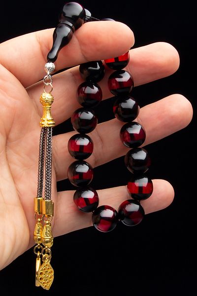 OTTOTESBİH Men's Mascot Boy Red Amber Rosary Efe Rosary