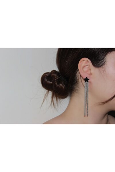 nevamor Sallantılı Gümüş Renk Yıldız Küpe