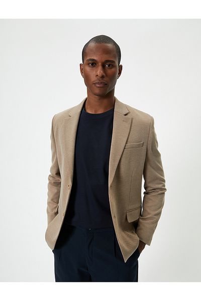 Koton Slim Fit Blazer Jacket - Λεπτομέρεια με κουμπιά και τσέπη