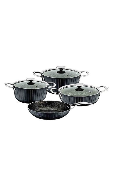 AROW Wayne Black Granite Cookware Set - 7 Pieces