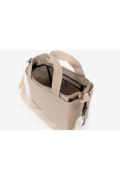 MANDOSİ Vienna Bag Zippered Canvas Strap Shoulder and Hand Bag Tote Bag Daily Use