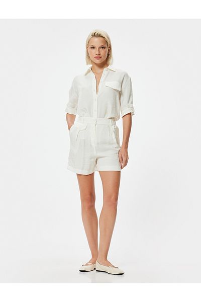 Koton Bequeme High Waist Mini Shorts - Taschen