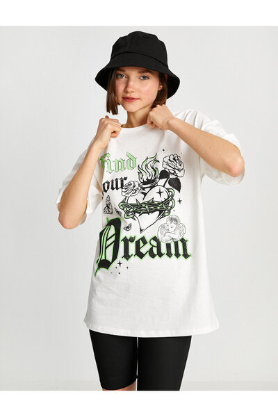 Koton Υπερμεγέθη κοντομάνικο μπλουζάκι