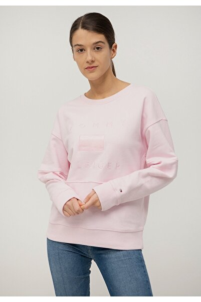 Tommy Hilfiger PAMUK RELAX KESİM NAKIŞLI SWEATSHİRT
