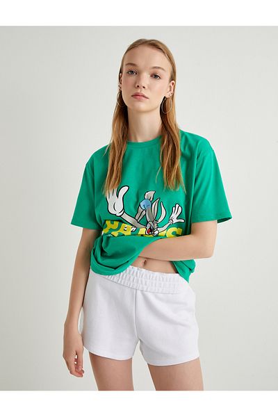 Koton Licencované tričko Bugs Bunny – potištěné na zádech, krátký rukáv, výstřih